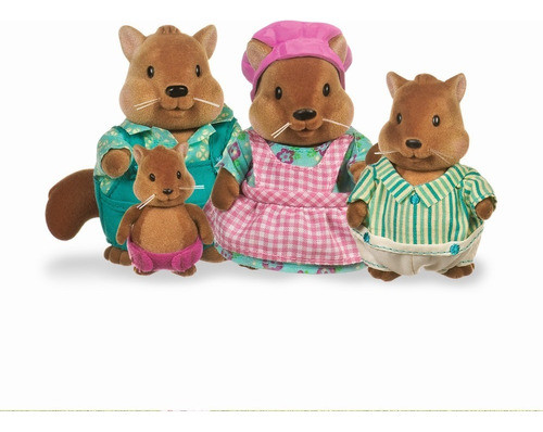 Lil Woodzeez Set Familia Ardillas 6008 X4 Figuras Animales 1