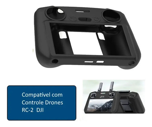 Jogo-2b Capa Control Dji Rc2+ Correia Branca + Plugs Anti Pó 1