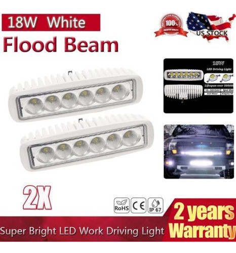 Viga De 2pcs 18w Trabajo Luz De Inundación Del Led Lámpara D 1