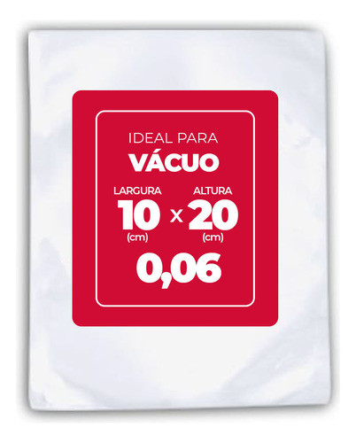 Saco Plástico Virgem 10cm X 20cm X 0,06 Com 2.550 Unidades W 0