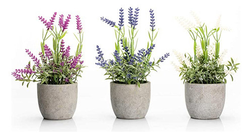 Velener Mini Flores Falsas De Lavanda En Maceta Para 0