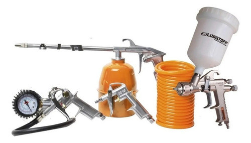 Kit Set Aire Accesorios Pintar Compresor Inflador Manometro 0