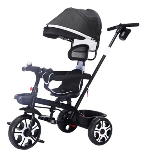 Triciclo Infantil Com Capota Preto - Shiny Toys 0