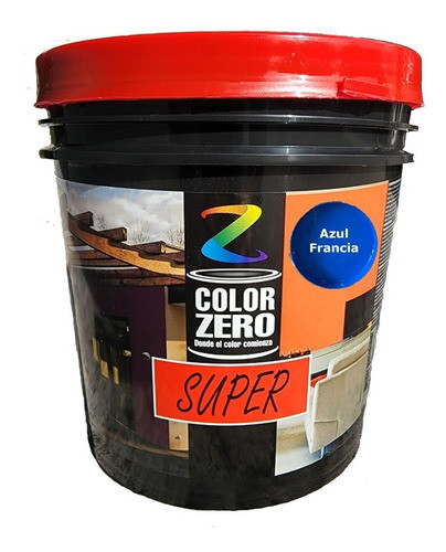 Latex Al Agua Interior Color Zero Azul Francia 4 L 0