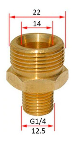 Adaptador Acople Foam Lance Annovi 610 757 768 935 Bronce 1