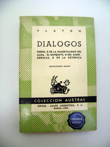 Dialogos Platon Coleccion Austral Usado Papel Filosofi Boedo 0