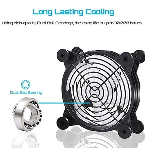 Uphere U1206 Ventilador Usb Rodamientos De Bolas Dobles Rain 1