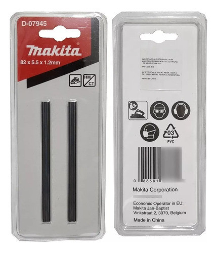 Juego Cuchilla Cepillo Makita D-07945 Widia 82mm 1