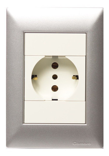 Plaqueta  Enchufe Armado Siglo Xxii Schuko Aluminio 0