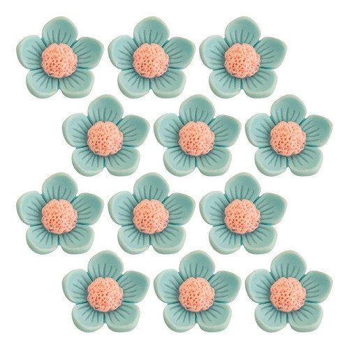 Charms Para Decoração Florzinha Azul (12 Un) 0