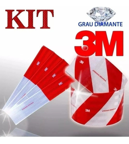 Kit 30 Faixa Refletiva Lateral + 01 Parachoque 3m Original 0