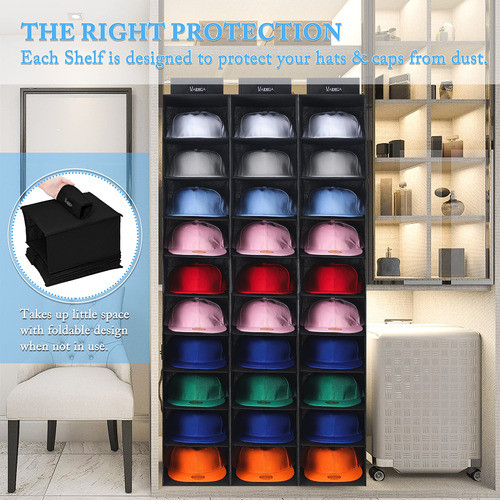 Organizador Para Gorras Vaesida Con 10 Estantes - Negro 1