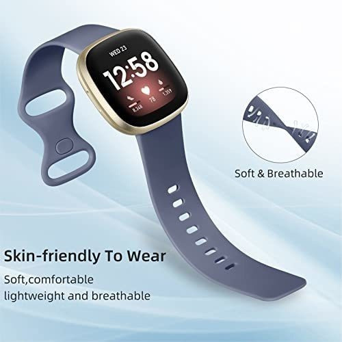 Malla Para Reloj Fitbit Versa 3-4 Sense2 Silicona Gris Az S 1