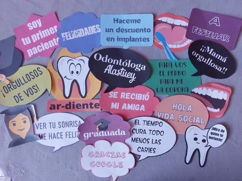 Kit 20 Props Para Selfie Egresado Personalizado Frases 1