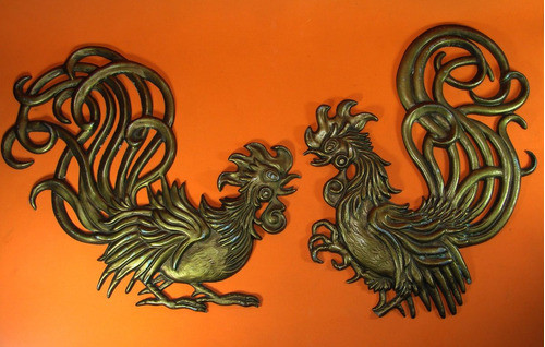 Artesanía  Gallos De Riña / U.s.a / Vermay / De Pared 0