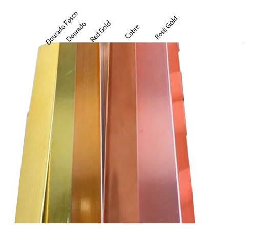 Perfil Em U  Banheiro Quadrado 3,0m S/vidro Red Gold -dualii 0