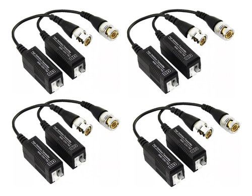 Balun Pack X4 Sistema De Cctv Hd Full Hd Bnc 0