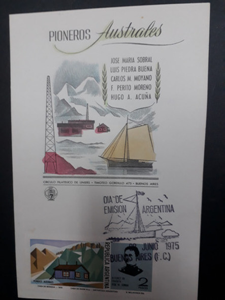 Filatelia Argentina Día Emisión 75 Pioneros Australes Sobral 0