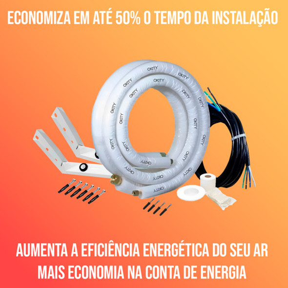 Kit Instalação Completo Ar Condicionado 1/4 X 5/8 3 Metros 1