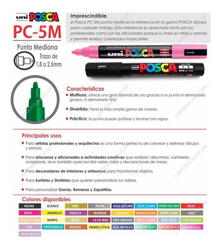 Rotulador De Tempera Posca Pc 5 M P X 10un Madera Tela Cuero 1
