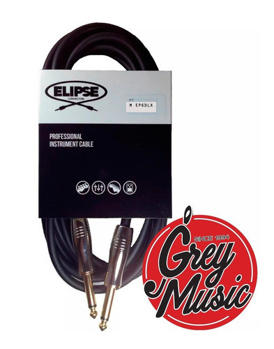Cable Guitarra Bajo Elipse Ep6dlx Plug Plug Deluxe 6 Metros 0