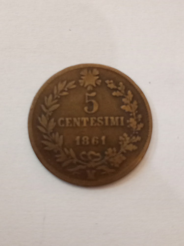 Antigua Moneda Italia De Cobre. 5 Centesimos. Año 1861 N54 0