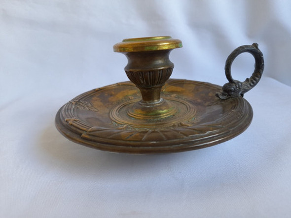 Antigua Palmatoria De Bronce. Candelabro 1