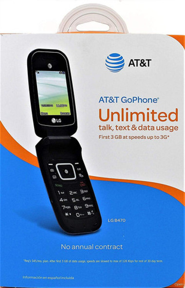 LG B470 At & Ampt Teléfono Abatible Básico 3g Prepago, Negro 0
