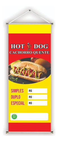 Faixa/banner Pronto Hot Dog Fa-101 30x70cm (arte Pronta) 0