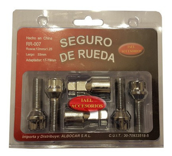 Seguro Rueda Antirobo 4 Bulones 7 Fiat Palio 96/18 1