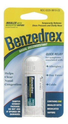 Super Descongestionante Nasal Inalador Benzedrex Imp Usa 0