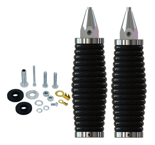 Kit 2 Mola Cone Antena Maria Mola Px Caminhão Preta  Ap4420 0