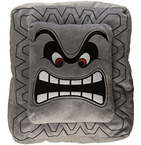 Nintendo Official Super Mario Thwomp Cushionpillow Plush 12 0