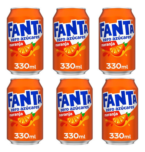 Fanta Naranja Gaseosa Lata Sin Azucares X6 Zetta Bebidas 0