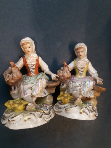 Lote Antigua Porcelana Aleman Dresden Figura Perfectas 1