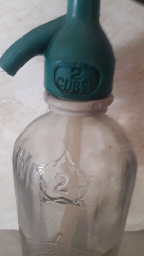 Coleccionable Antiguo Sifón De Soda De Medio Litro 26 Alto 1