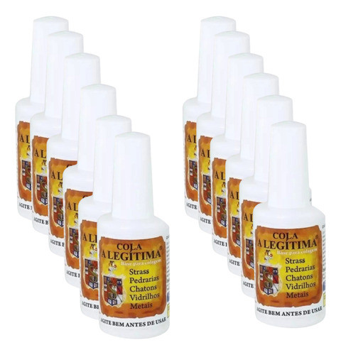 Kit C/ 12 Colas Legítima Bijuterias Strass Artesanatos 20ml 0