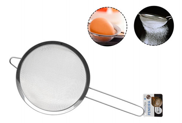 Peneira Em Aço Inox 18 Cm Peneirinha Coar 0 Peneira Em Aço Inox 18 Cm Peneirinha Coar 0
