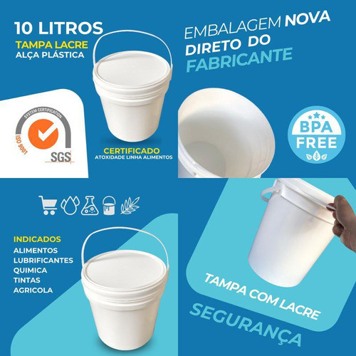 Balde Plástico 10l Para Granola 2 Pçs 1