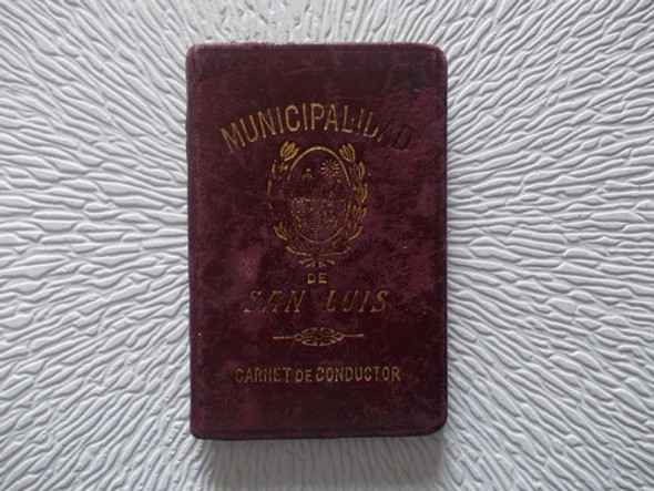 4359- Carnet Conductor Usado Munic. San Luis  Año 1960 0
