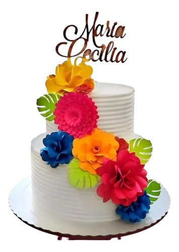 Flores De Cartulina Para Decorar Tortas . Colores A Elección 0