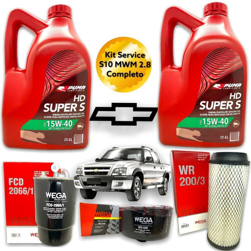 Kit Service 8l Aceite 15w40 Y Filtros Chevrolet S 10 Mwm 2.8 0