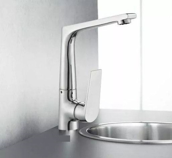 Grifo Monocomando Mesada Cocina Pico Alto Modelo Ice - 20 Cm 0