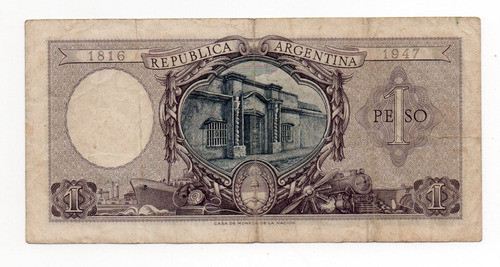 Billete Argentina 1 Peso Moneda Nacional Bottero 1908 Escaso 1