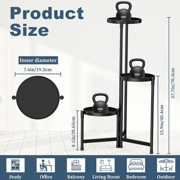 Mokani Metal Plant Stands Espacio Libre Interior, 3 Niveles 1