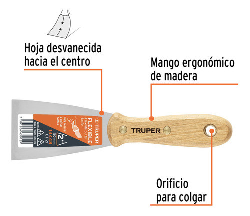 Espátula Acero Enduido 75mm Truper 1