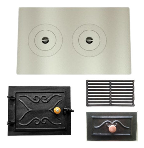Kit Chapa Para Fogão 50x80 + Portas E Grelha 0 Kit Chapa Para Fogão 50x80 + Portas E Grelha 0