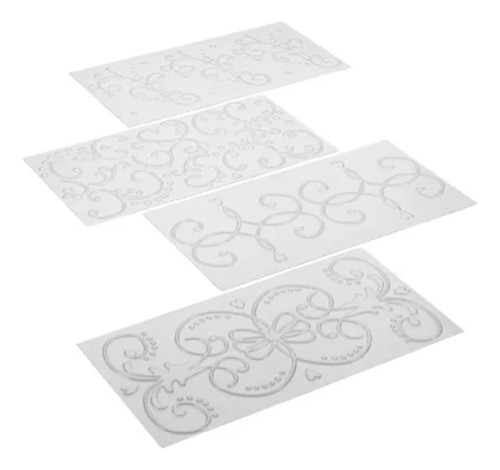 Placas Para Fondant Imprint Matt Classic Set X 4 Decoración 0