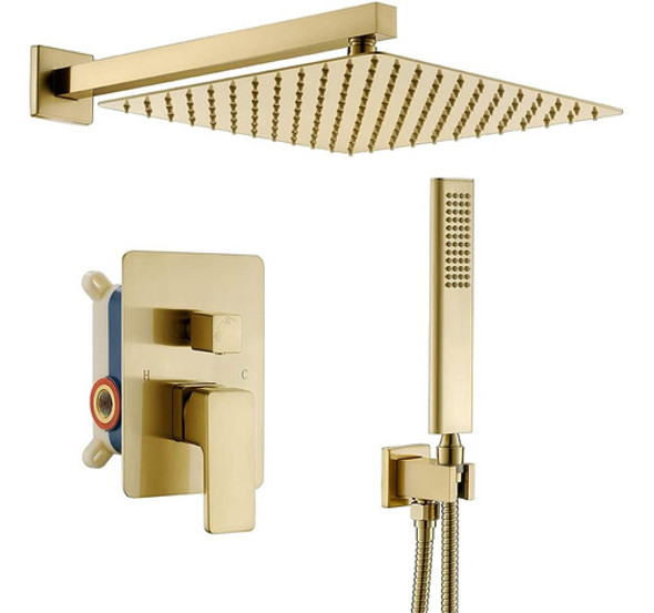 Sistema De Ducha De Oro Cepillado, Accesorio De Ducha Dorado 0