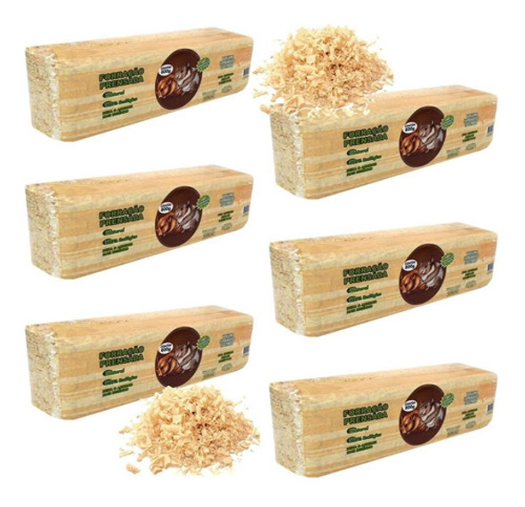 Kit 6 Serragem Prensada 800g - Pó De Serra Ninho Calopsita 0 Kit 6 Serragem Prensada 800g - Pó De Serra Ninho Calopsita 0